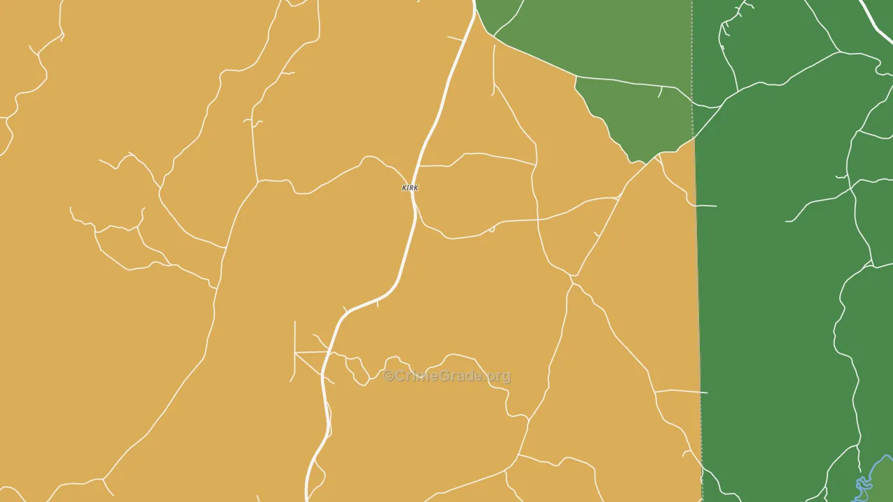 Kirk, AL Map of Vandalism Rates