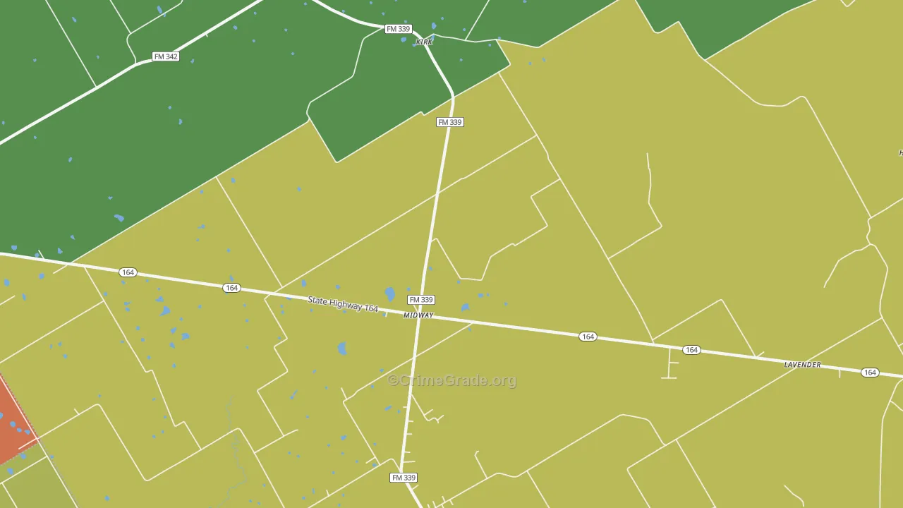 Kirk, TX Map of Vandalism Rates