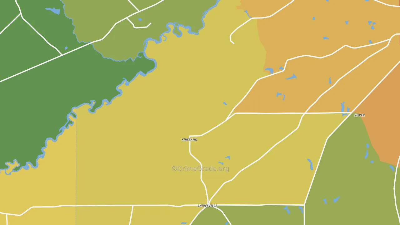 Kirkland, GA Map of Vandalism Rates
