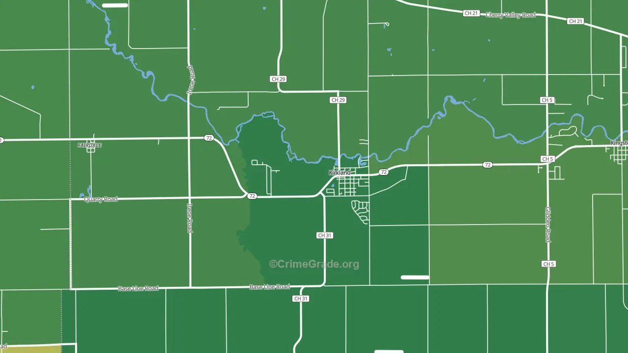 Kirkland, IL Map of Vandalism Rates