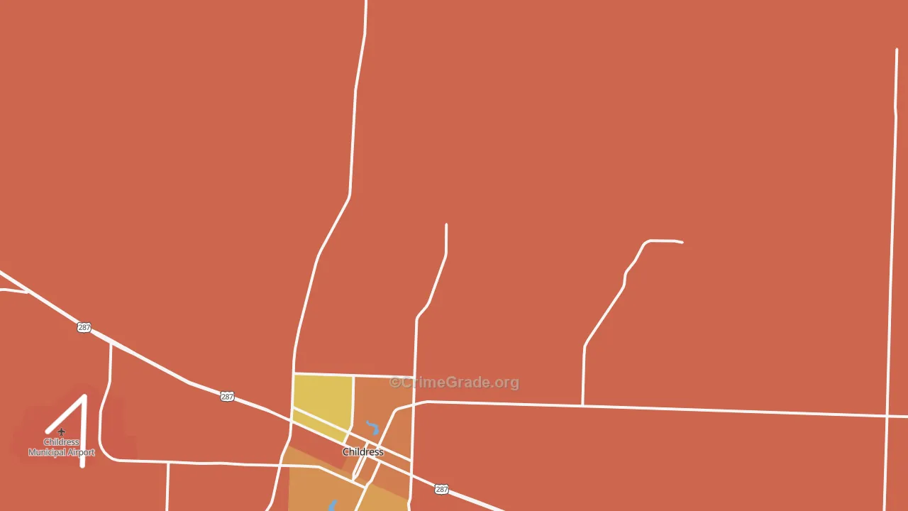 Kirkland, TX Map of Vandalism Rates