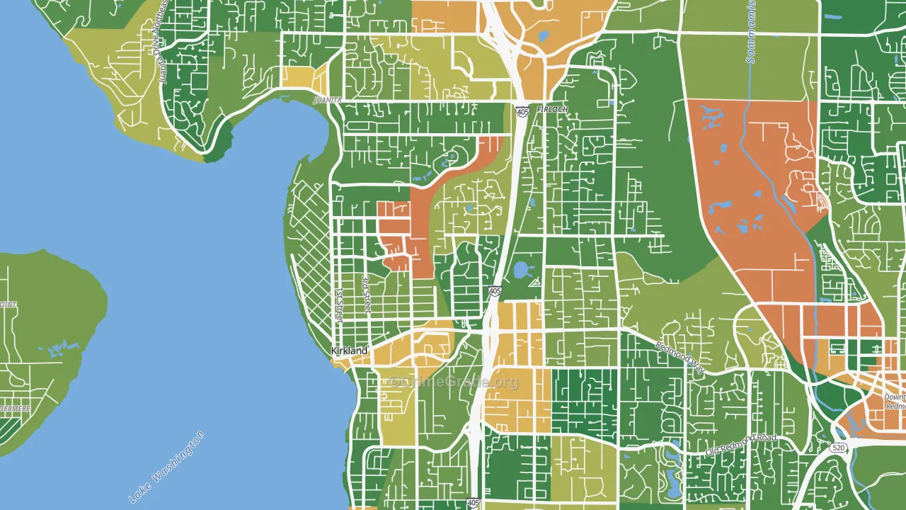 Kirkland, WA Map of Vandalism Rates
