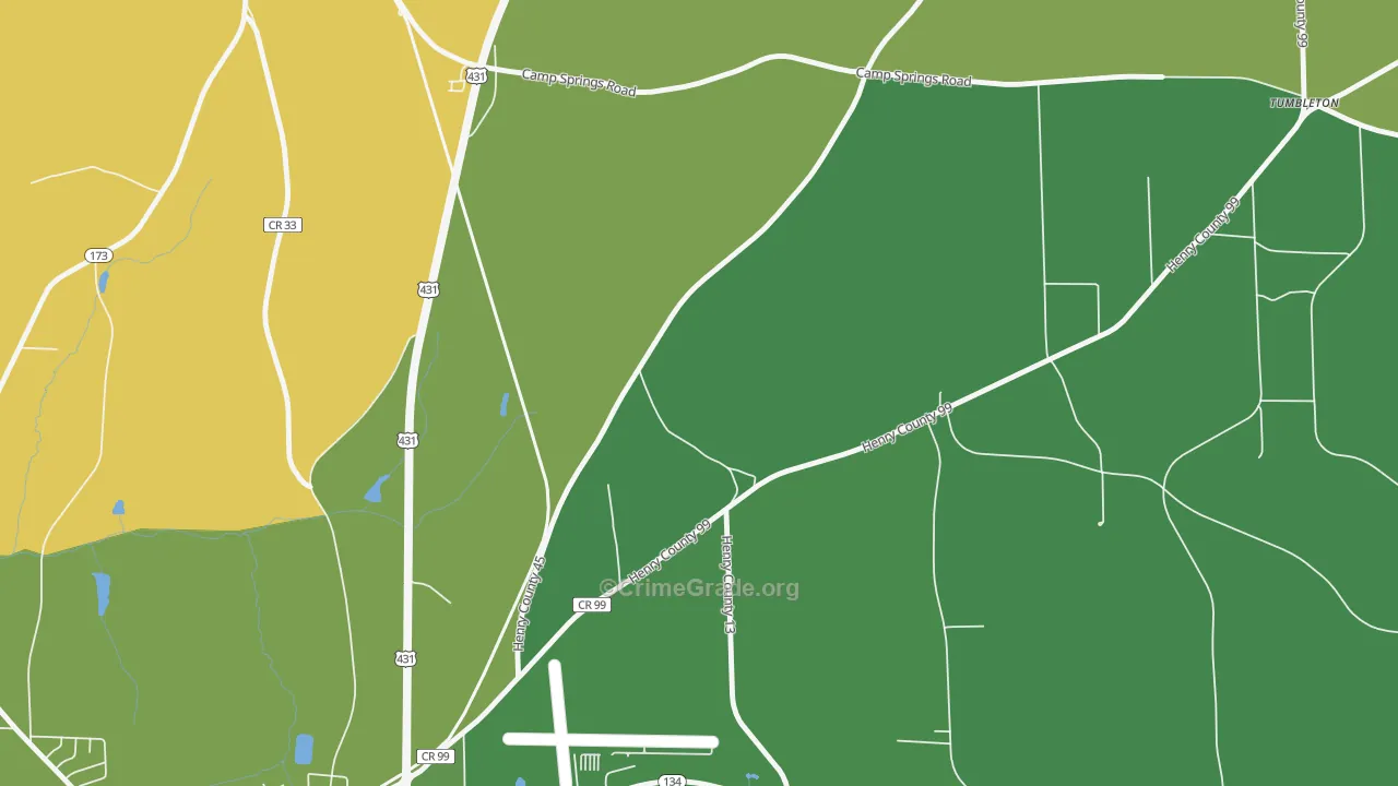 Kirklands Crossroads, AL Map of Vandalism Rates