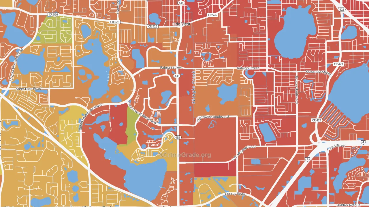 Kirkman North, Orlando, FL Map of Vandalism Rates