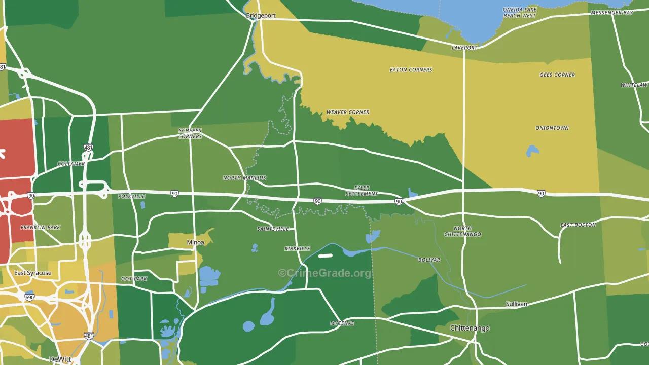 Kirkville, NY Map of Vandalism Rates