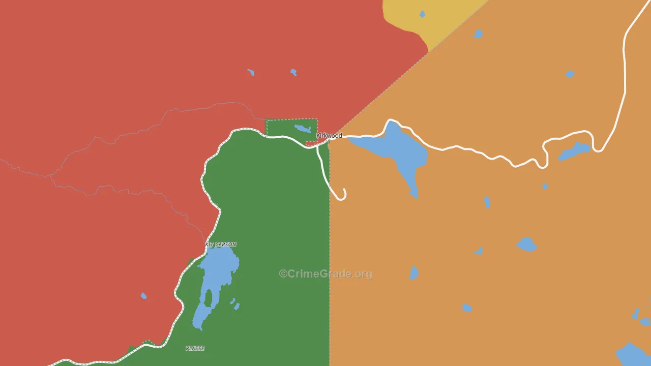 Kirkwood, CA Map of Vandalism Rates
