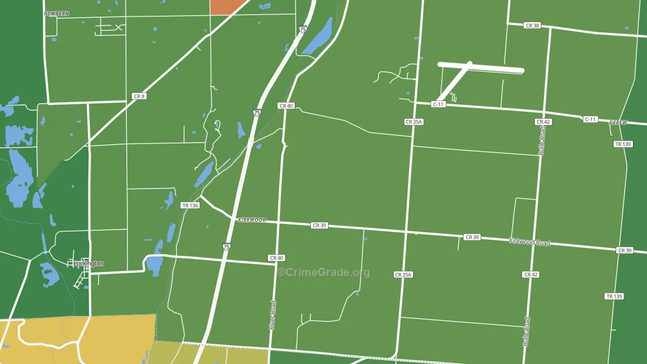 Kirkwood, OH Map of Vandalism Rates