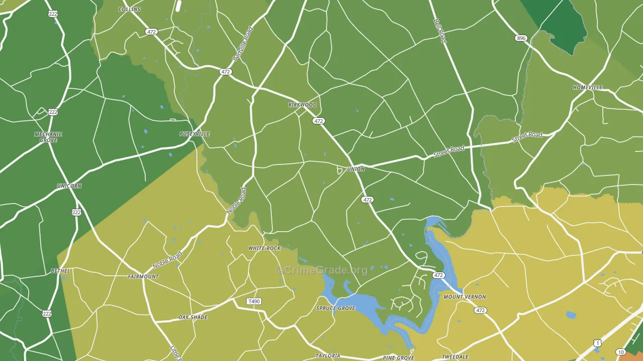 Kirkwood, PA Map of Vandalism Rates