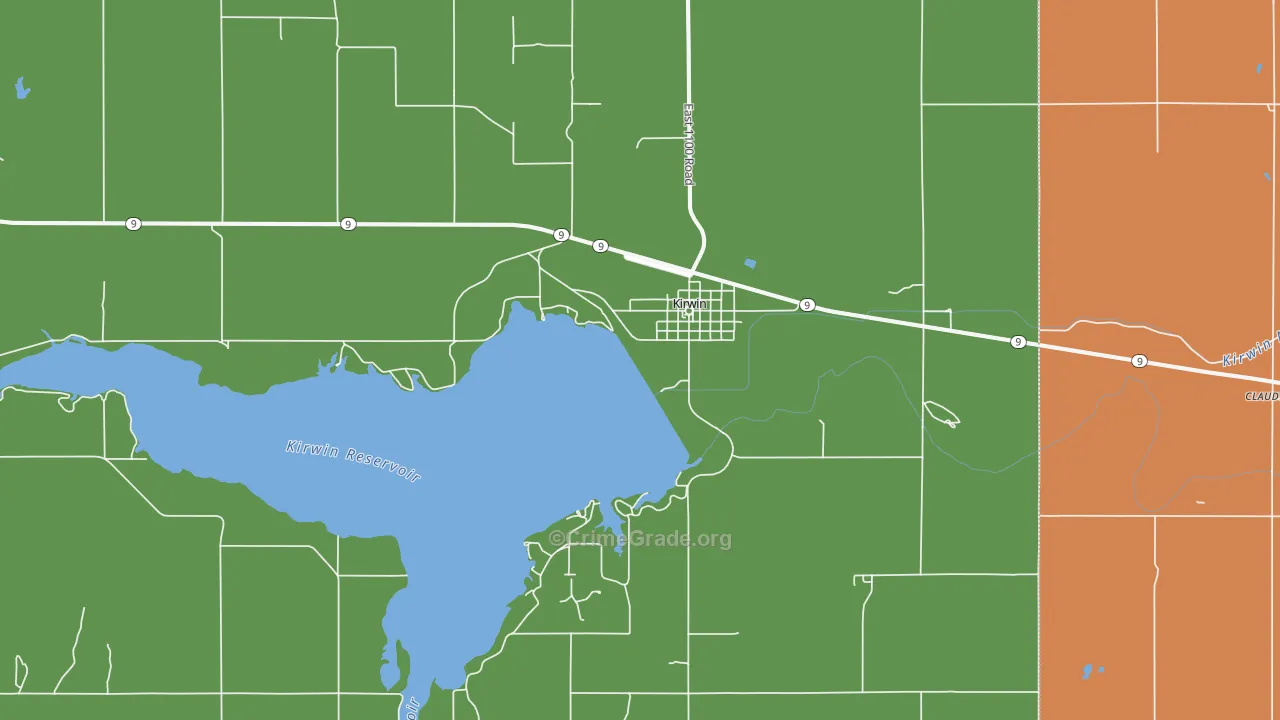 Kirwin, KS Map of Vandalism Rates