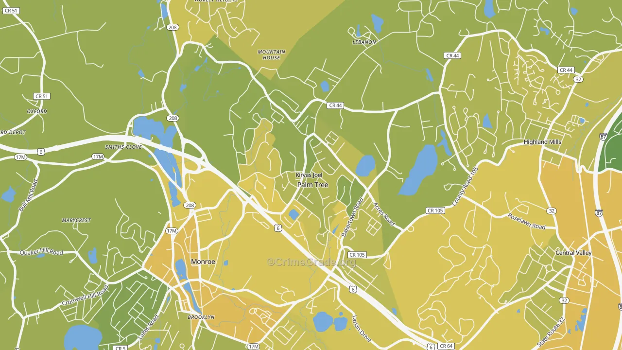 Kiryas Joel, NY Map of Vandalism Rates