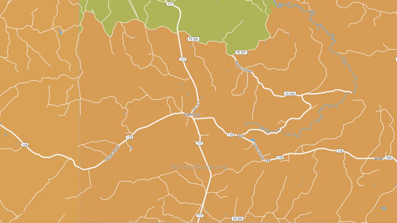 Kisatchie, LA Map of Vandalism Rates