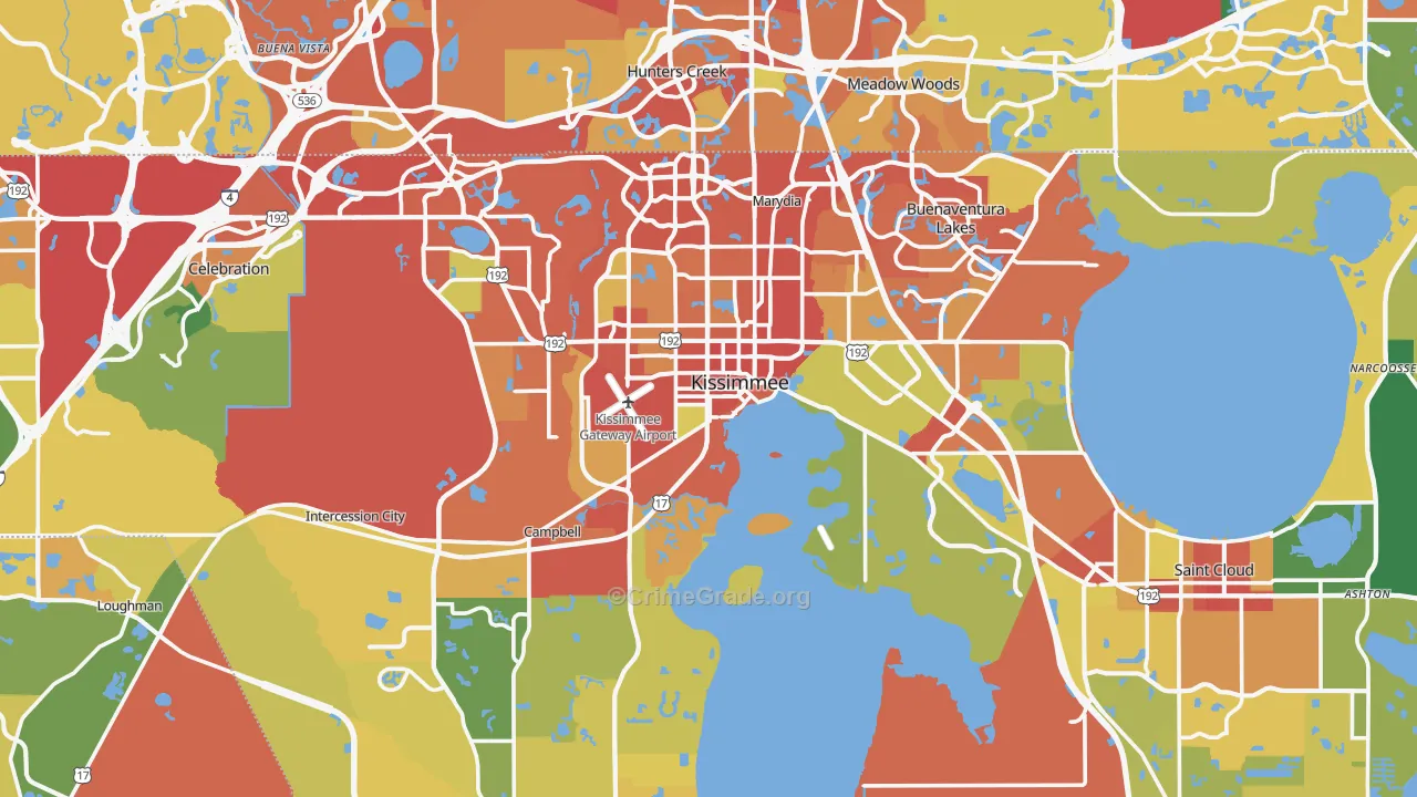 Kissimmee, FL Map of Vandalism Rates