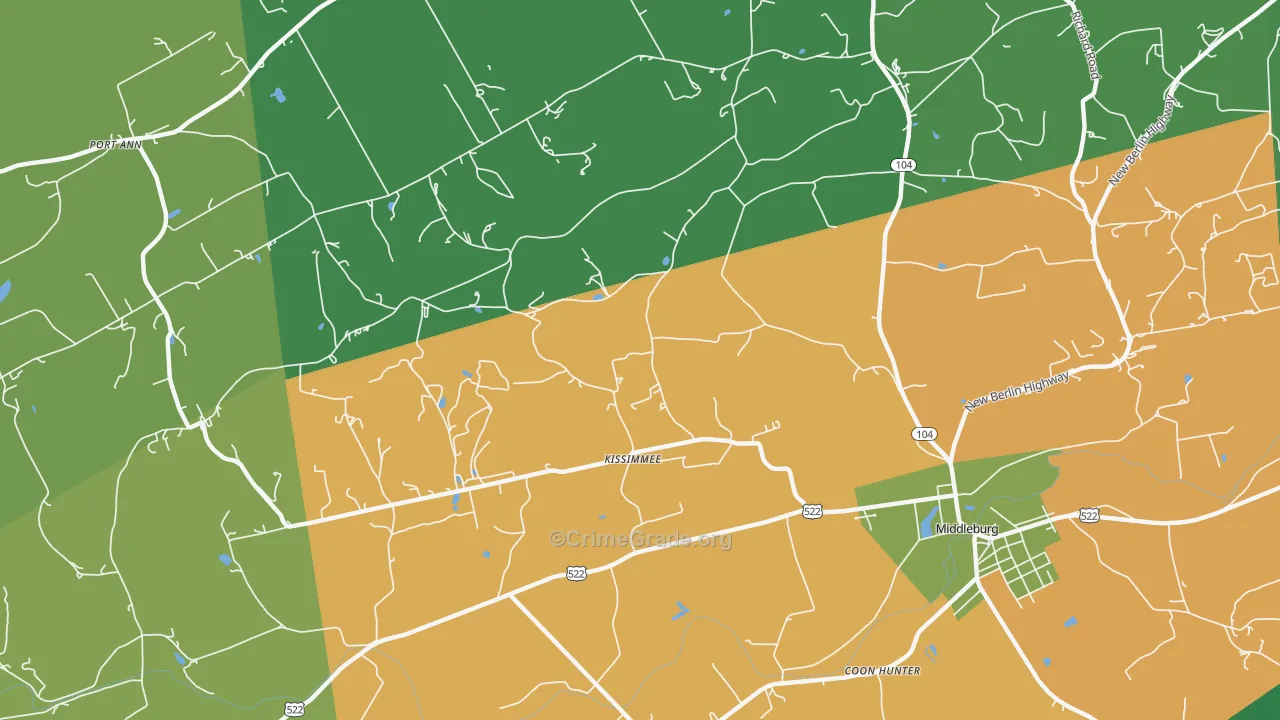 Kissimmee, PA Map of Vandalism Rates
