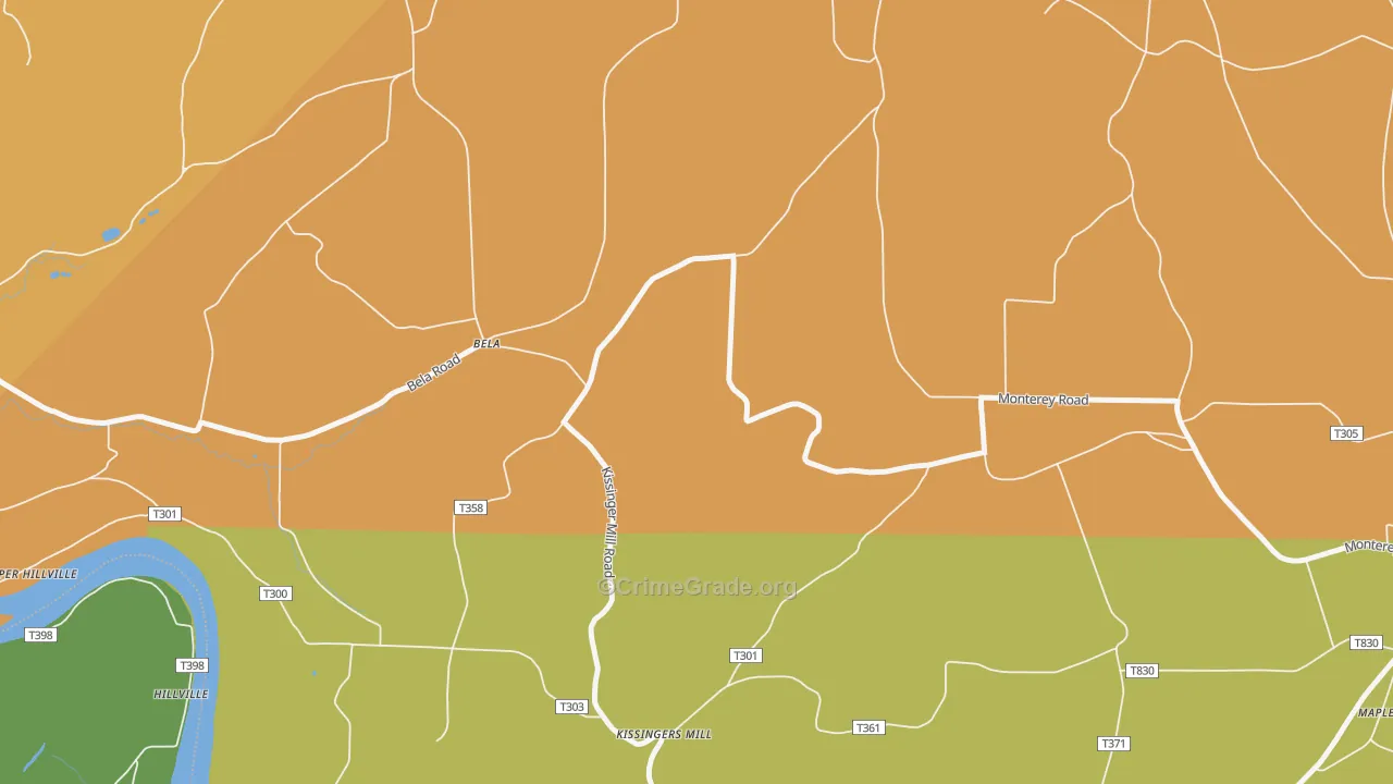 Kissingers Mill, PA Map of Vandalism Rates