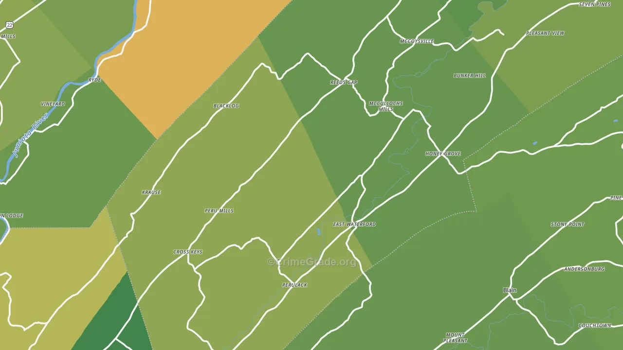 Kistler, PA Map of Vandalism Rates