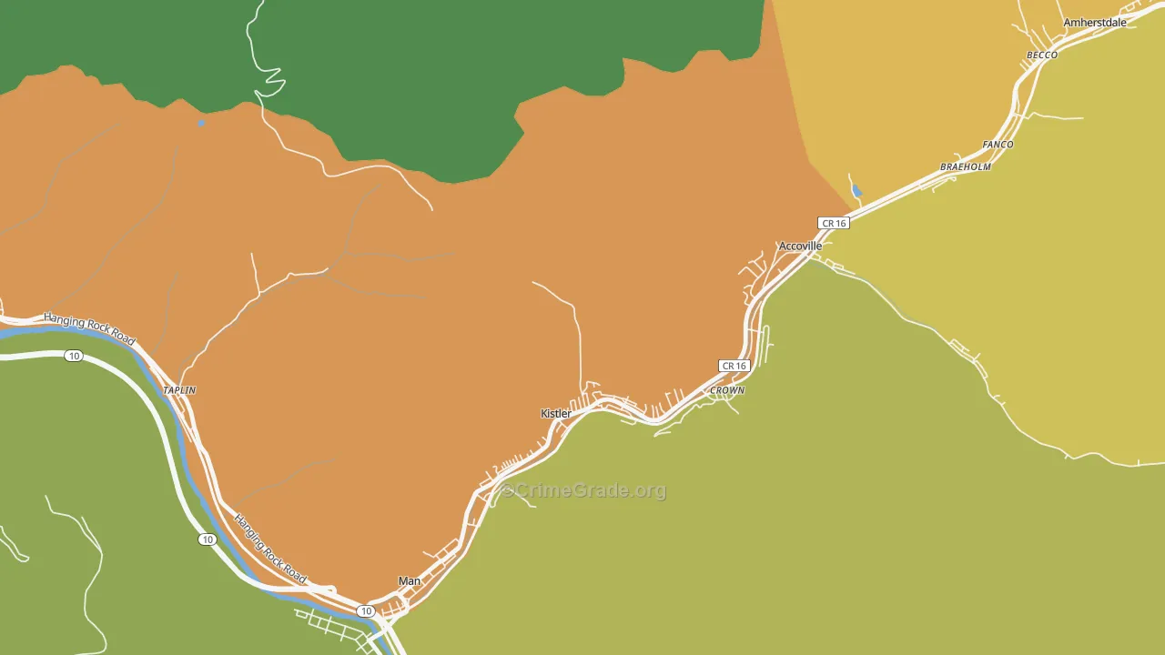 Kistler, WV Map of Vandalism Rates