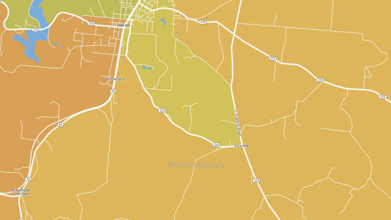 Kitchen, OH Map of Vandalism Rates