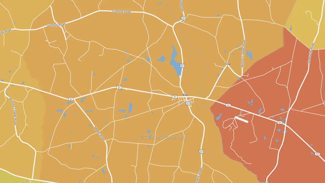 Kite, GA Map of Vandalism Rates