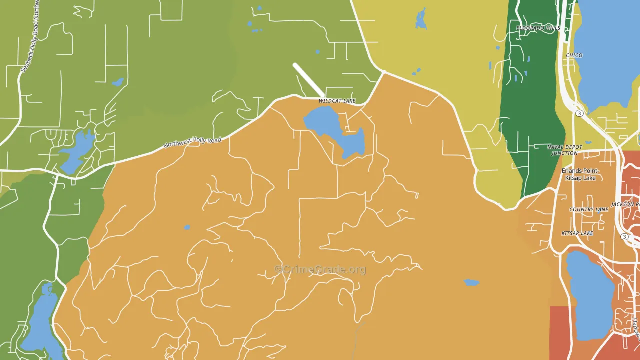 Kitsap Lake, WA Map of Vandalism Rates