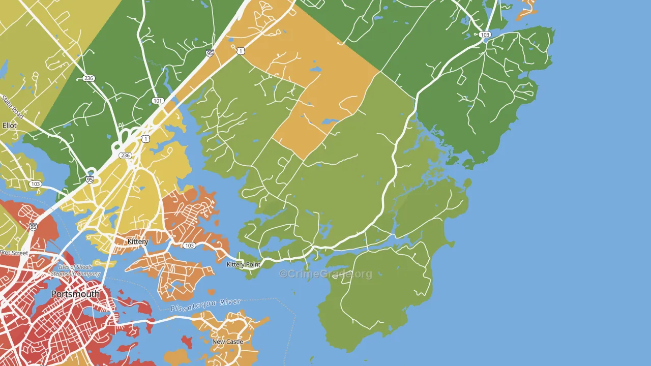 Kittery Point, ME Map of Vandalism Rates