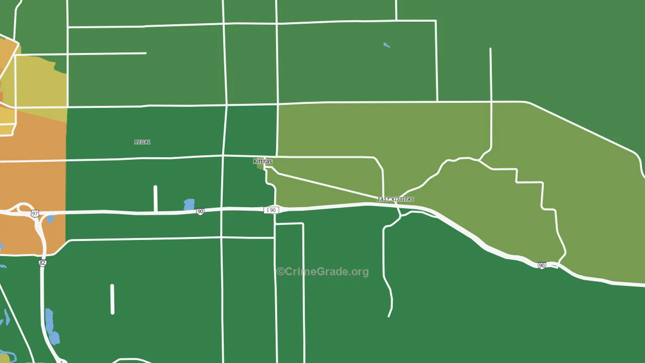 Kittitas, WA Map of Vandalism Rates