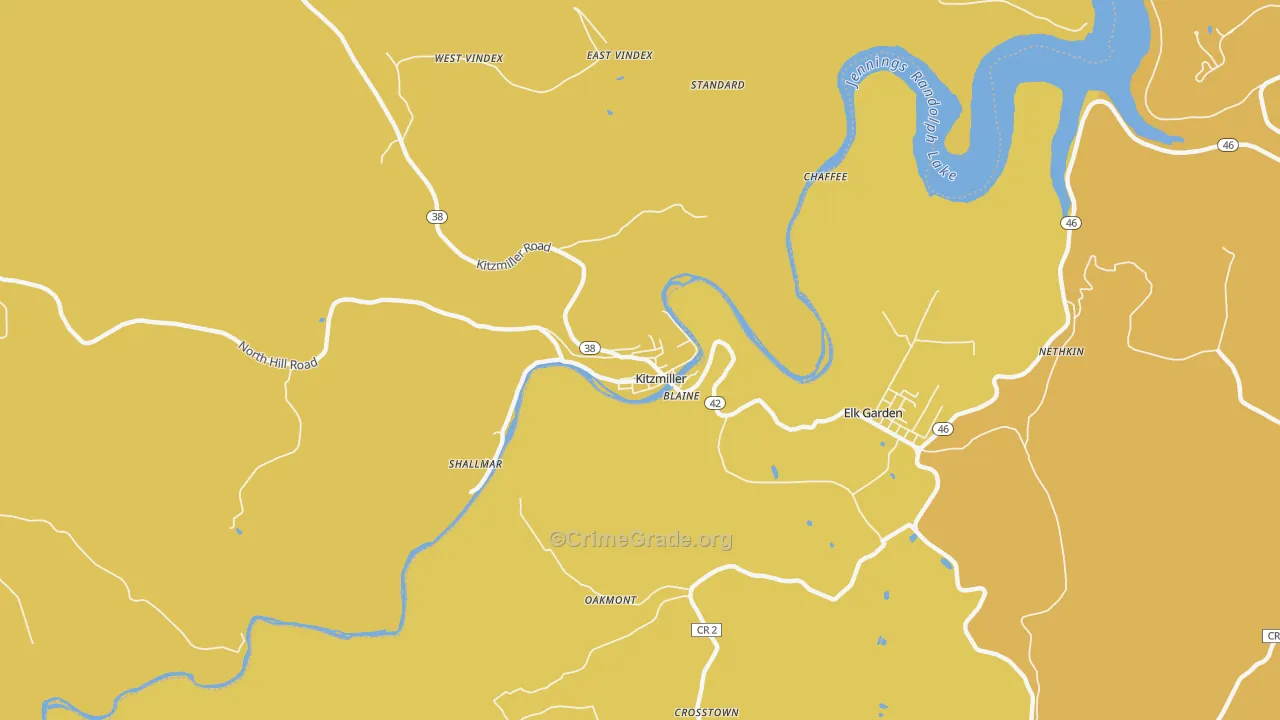 Kitzmiller, MD Map of Vandalism Rates