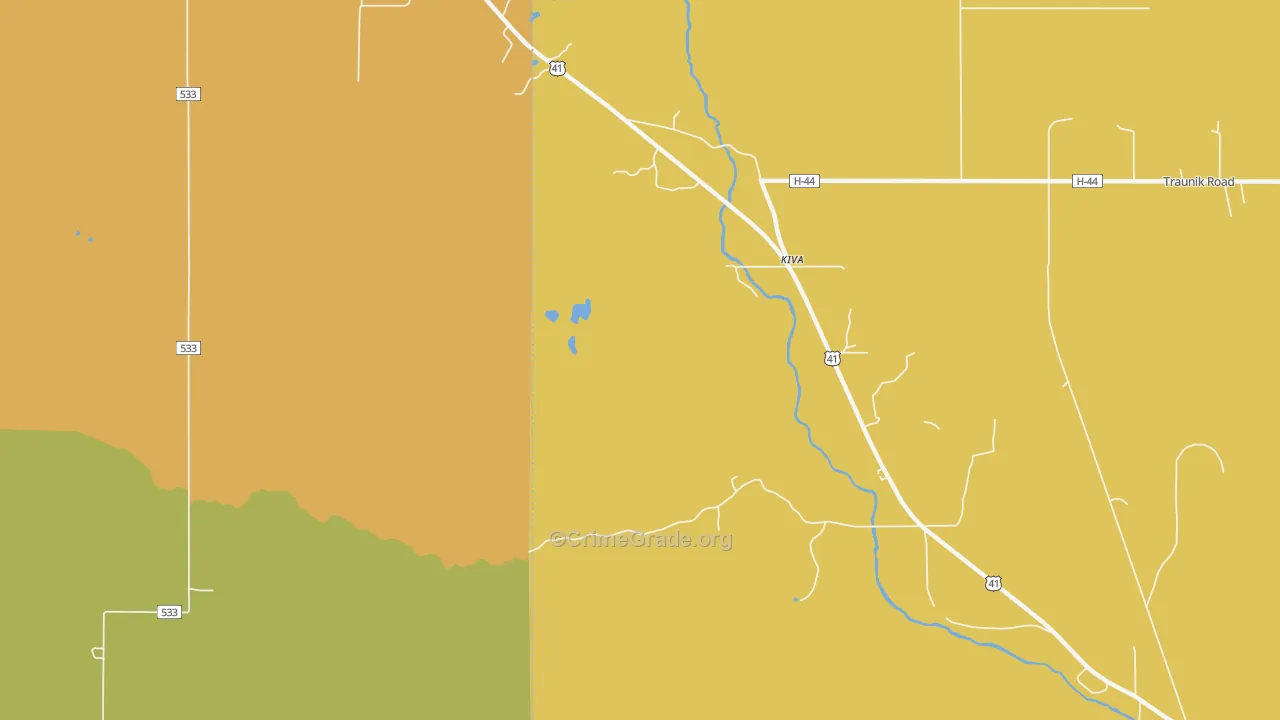 Kiva, MI Map of Vandalism Rates