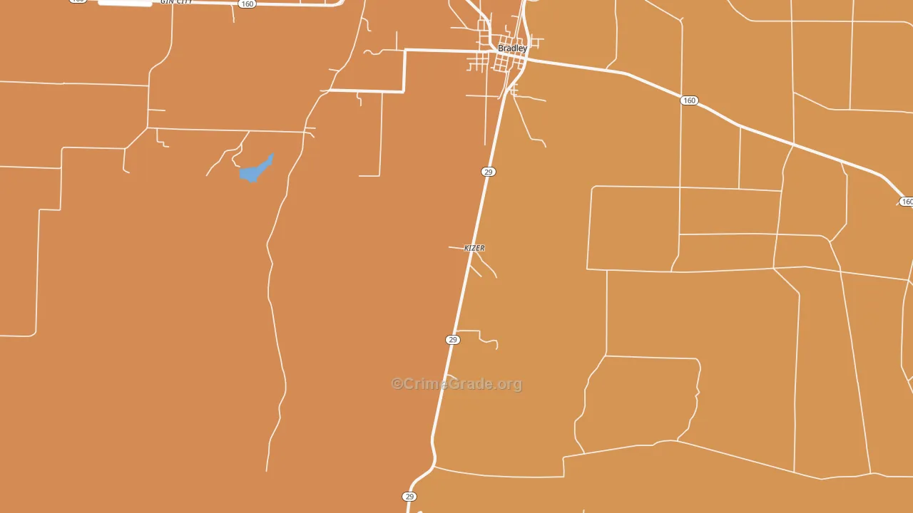 Kizer, AR Map of Vandalism Rates