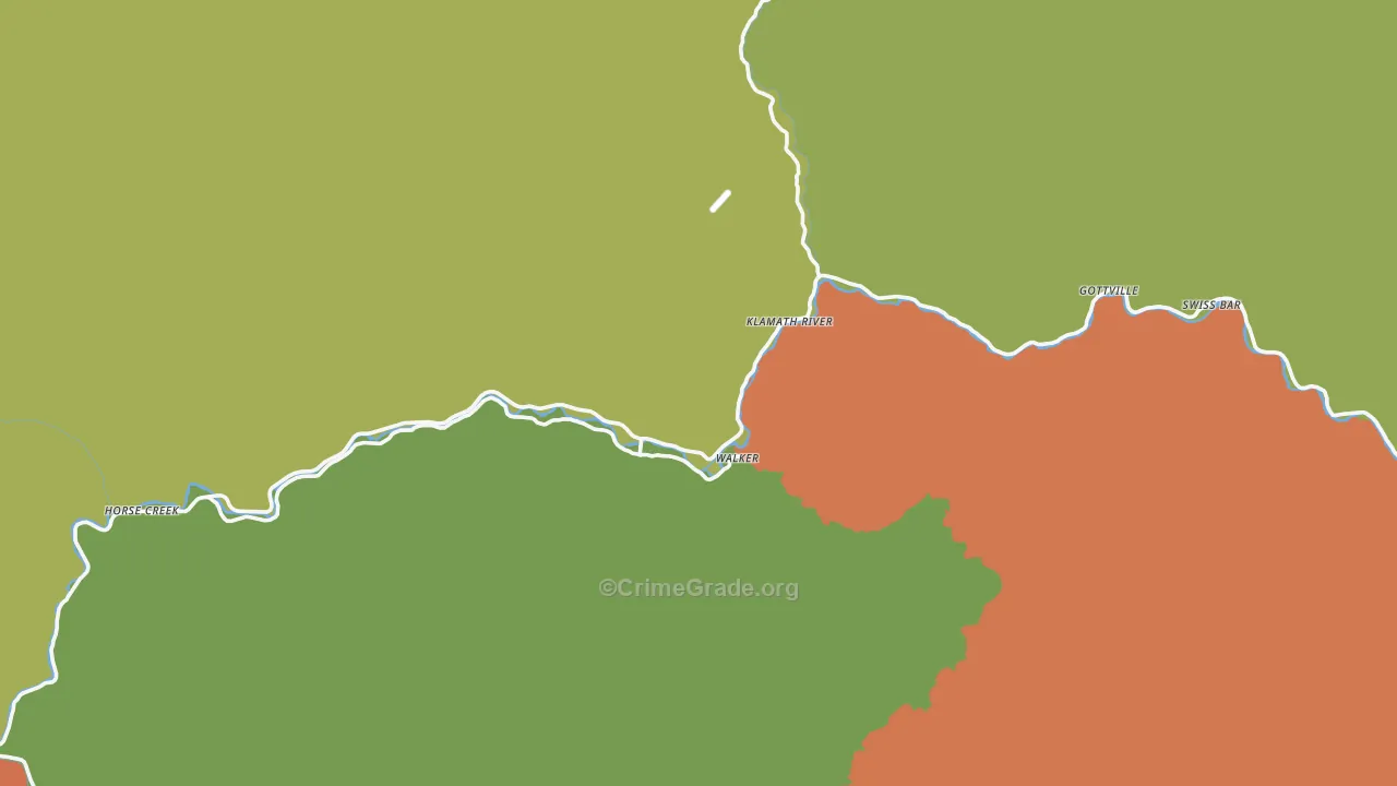 Klamath River, CA Map of Vandalism Rates