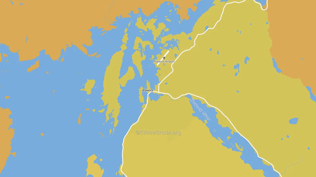 Klawock, AK Map of Vandalism Rates