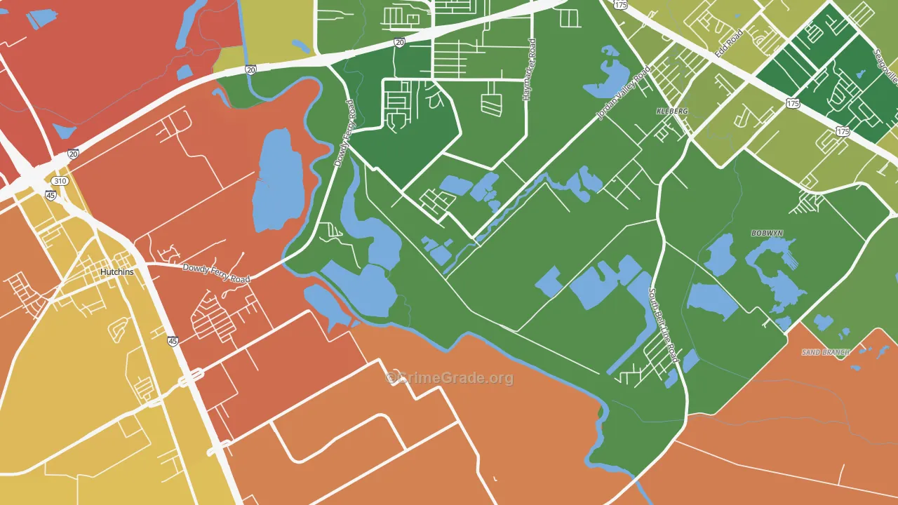 Kleberg, TX Map of Vandalism Rates