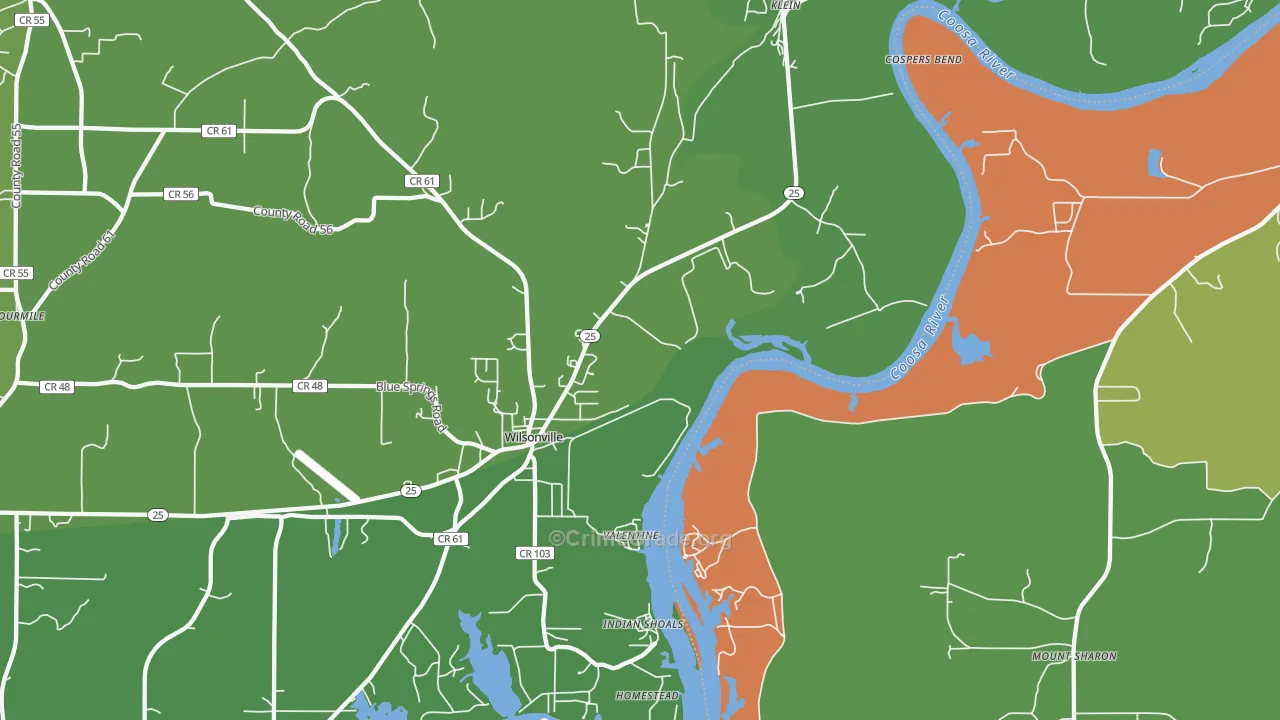 Klein, AL Map of Vandalism Rates