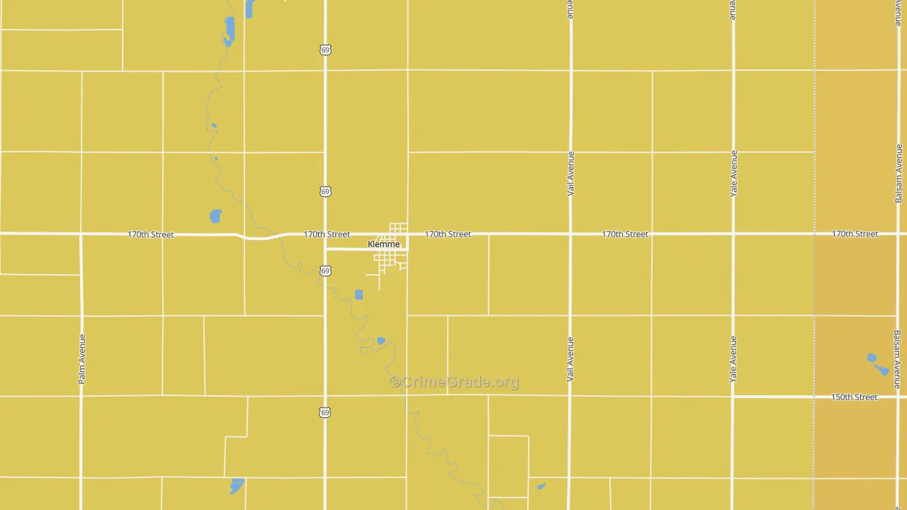 Klemme, IA Map of Vandalism Rates