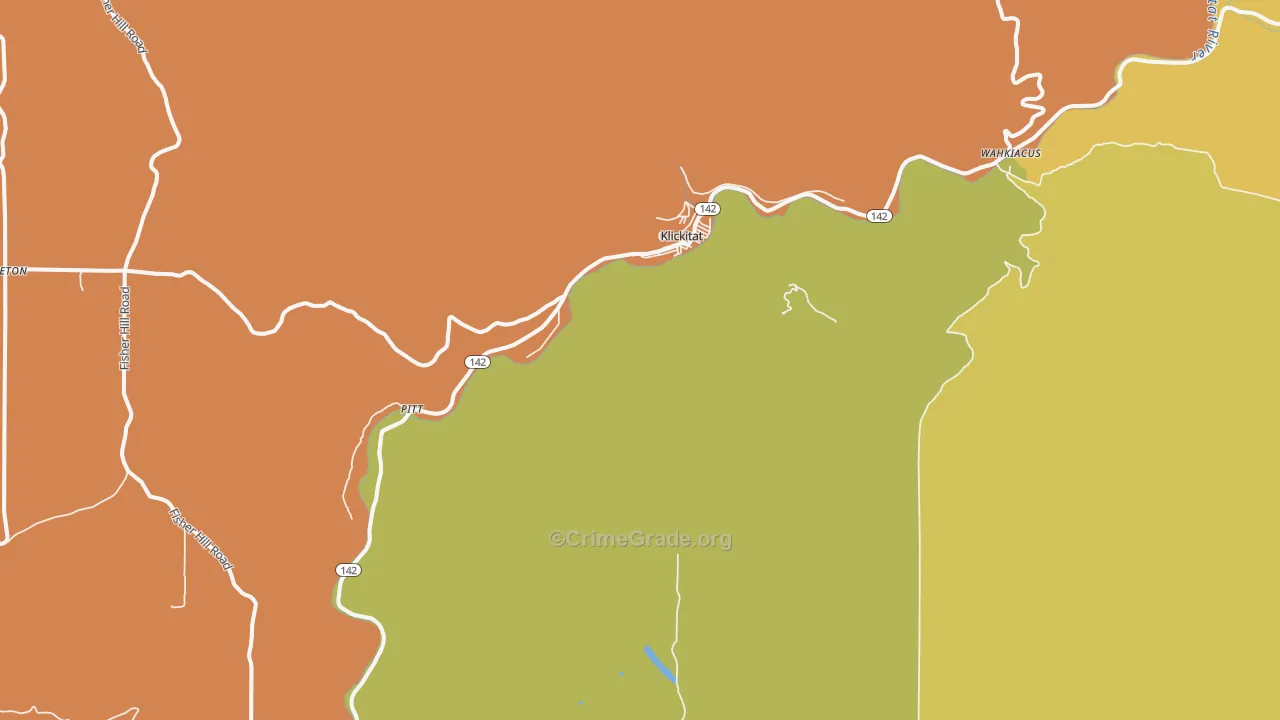 Klickitat, WA Map of Vandalism Rates