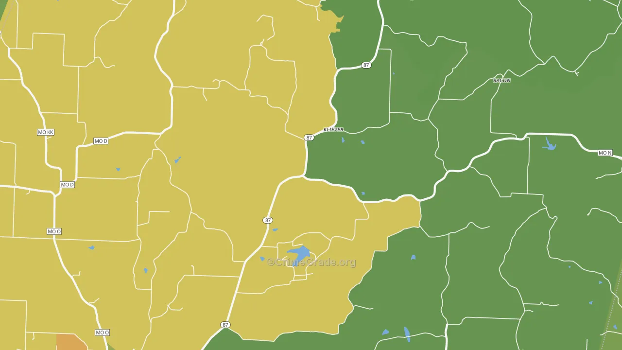 Kliever, MO Map of Vandalism Rates