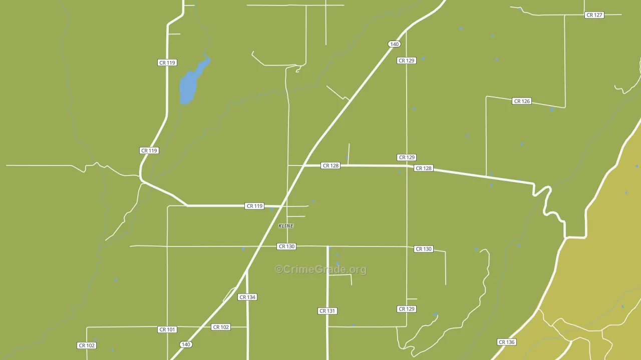 Kline, CO Map of Vandalism Rates