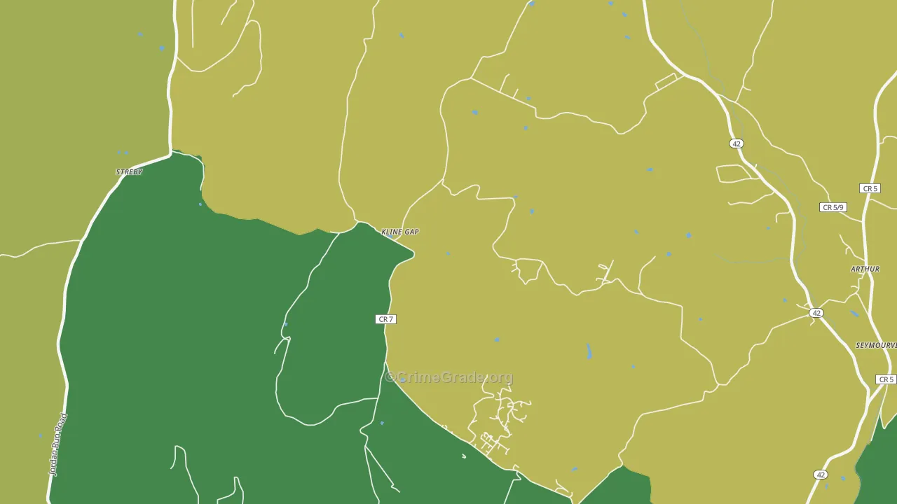 Kline Gap, WV Map of Vandalism Rates