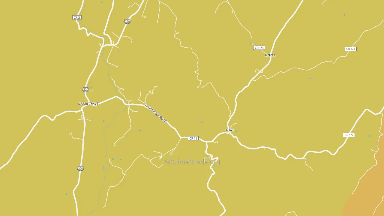Kline, WV Map of Vandalism Rates