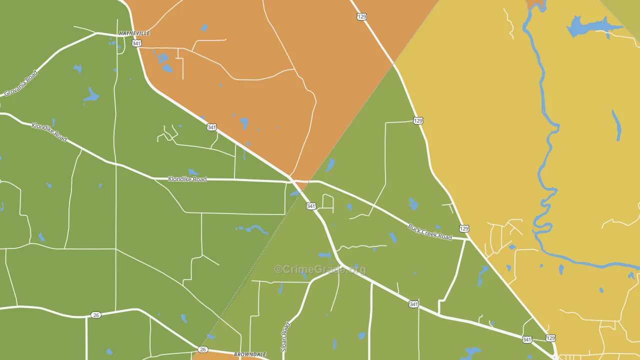 Klondike, GA Map of Vandalism Rates