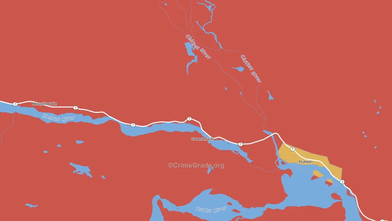 Klukwan, AK Map of Vandalism Rates