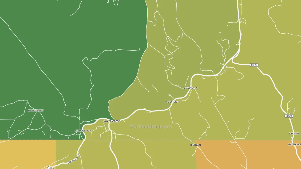 Knapp Creek, NY Map of Vandalism Rates