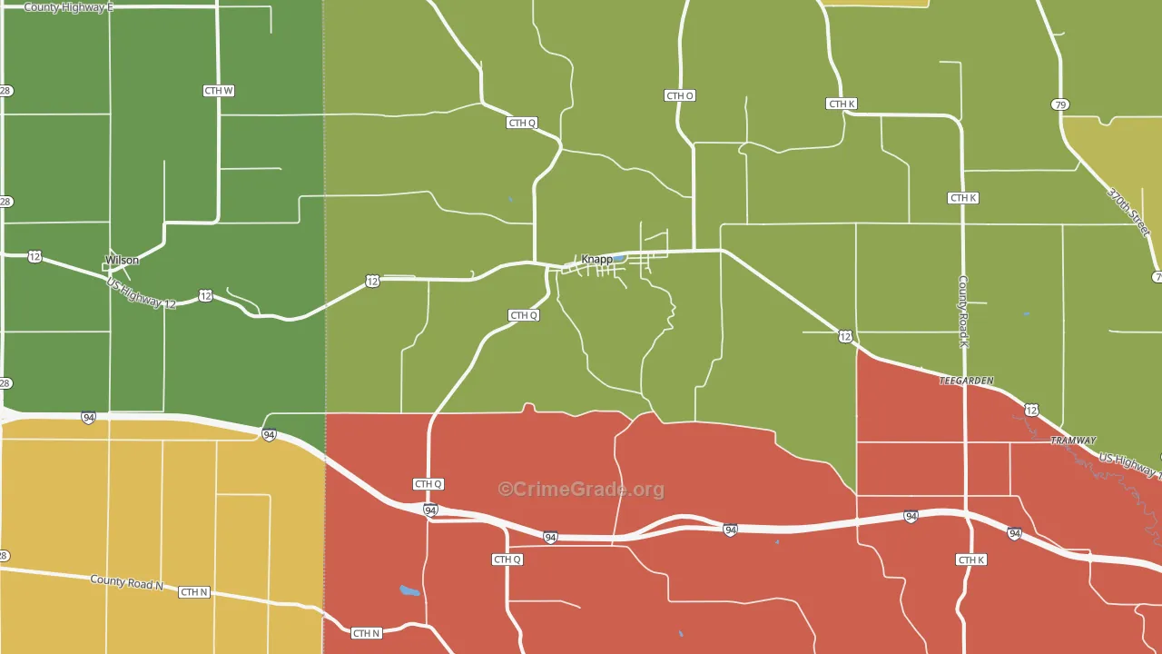 Knapp, WI Map of Vandalism Rates