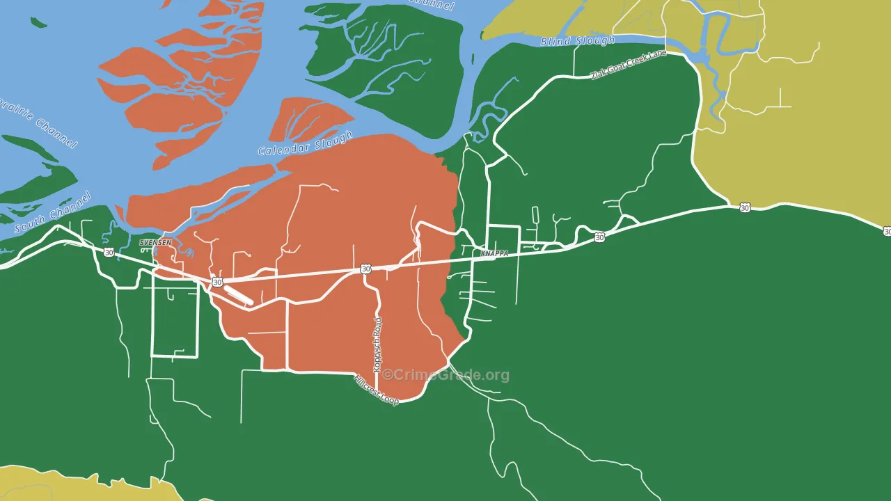Knappa, OR Map of Vandalism Rates