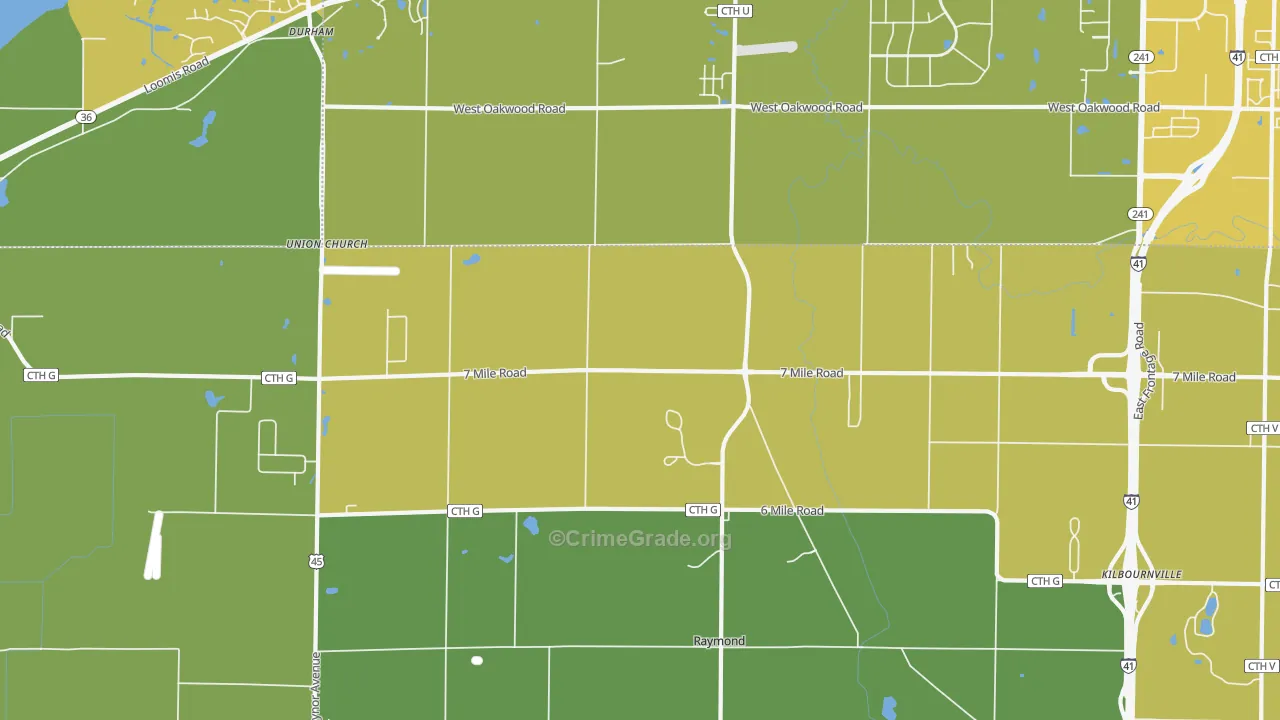 Kneeland, WI Map of Vandalism Rates
