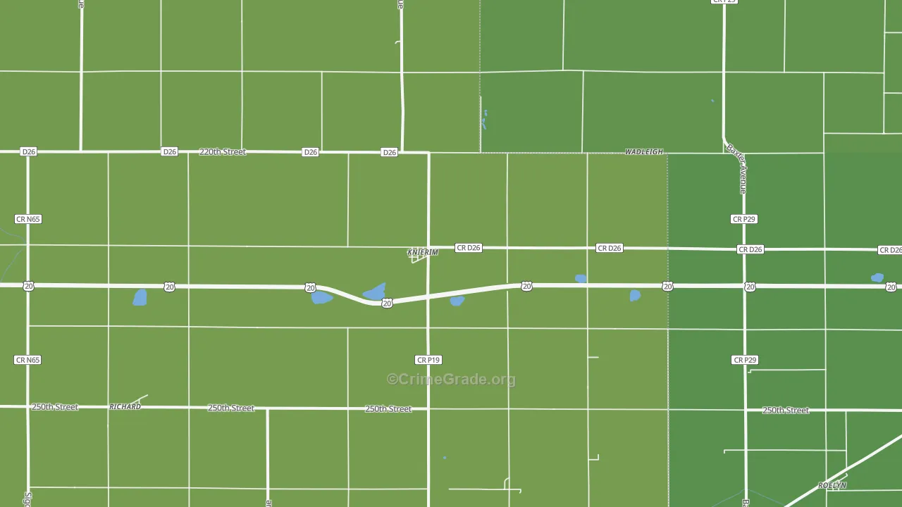 Knierim, IA Map of Vandalism Rates