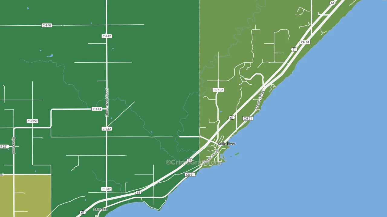 Knife River, MN Map of Vandalism Rates