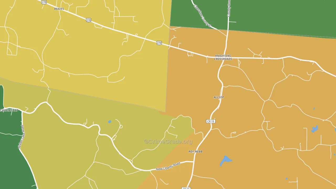 Knightens Crossroads, AL Map of Vandalism Rates