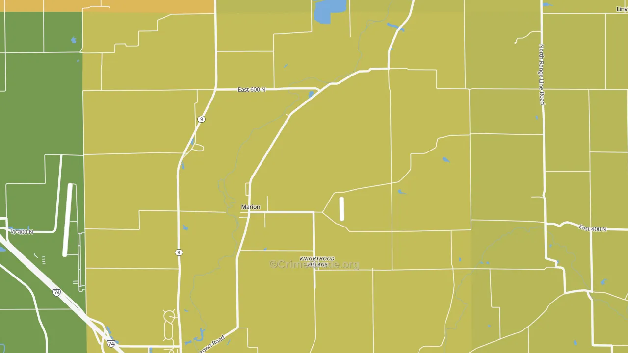 Knighthood Village, IN Map of Vandalism Rates