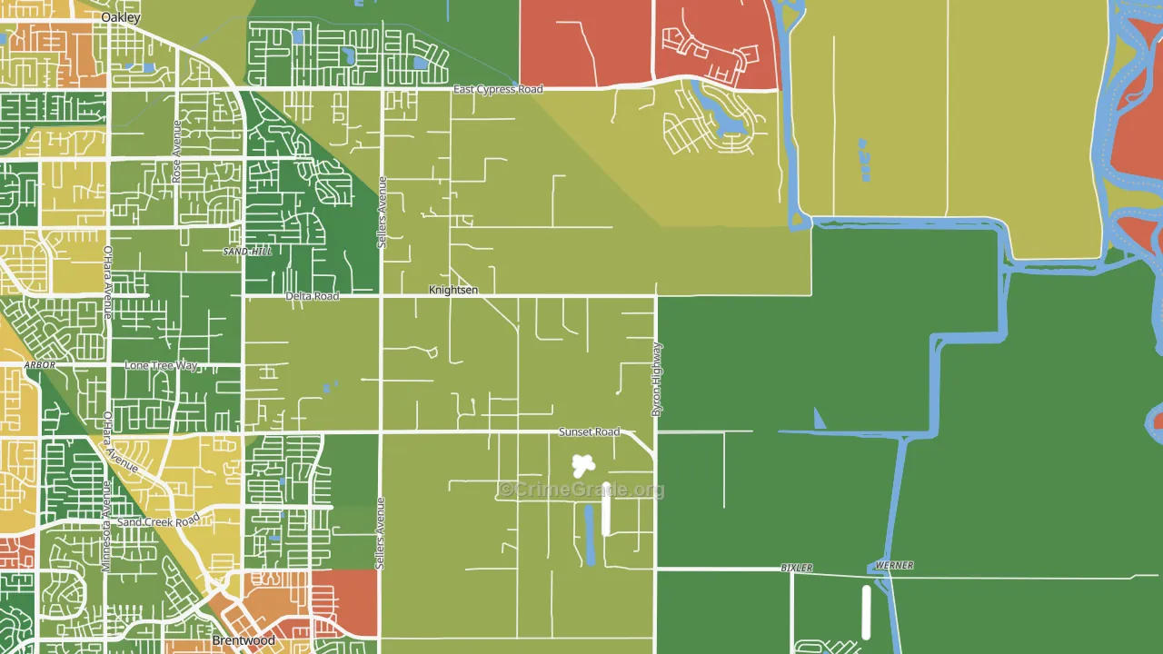 Knightsen, CA Map of Vandalism Rates