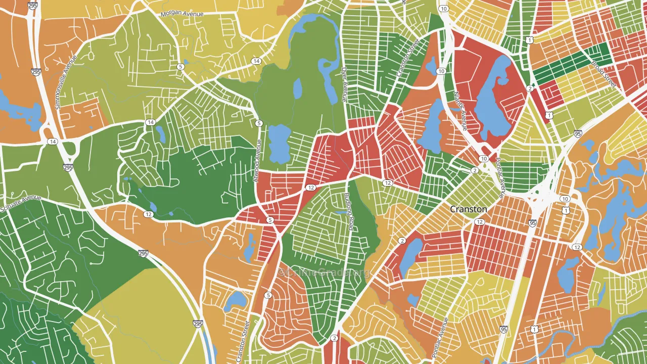 Knightsville, Cranston, RI Map of Vandalism Rates